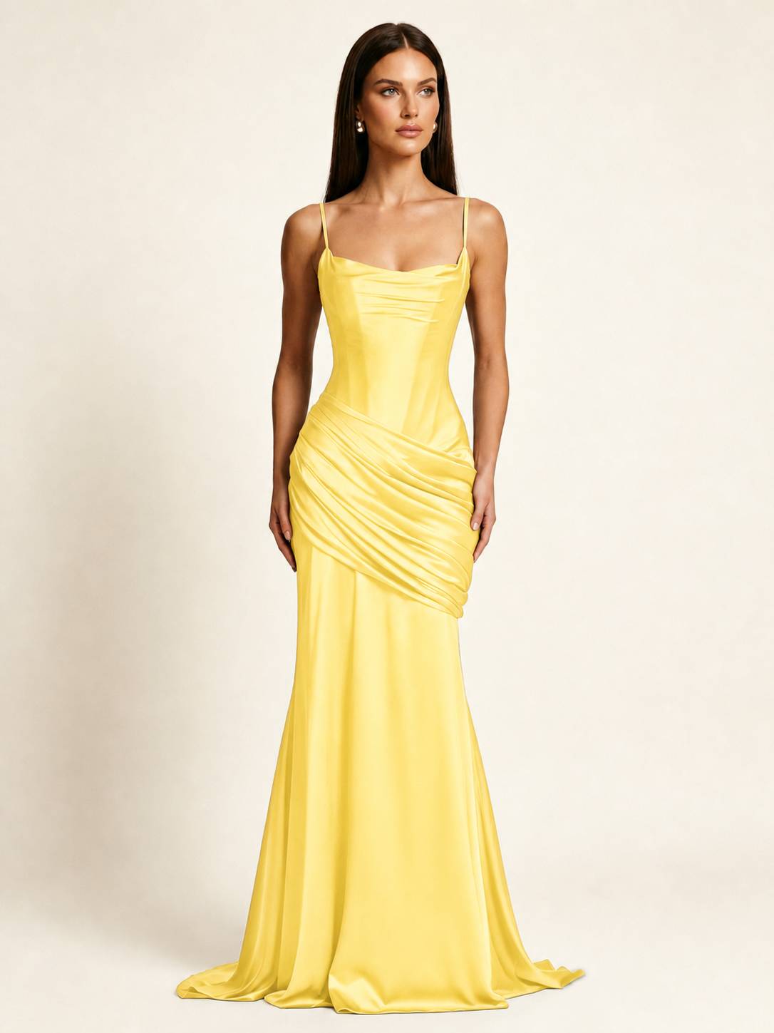 Corset Lace-up Back Draped Mermaid Formal Dress