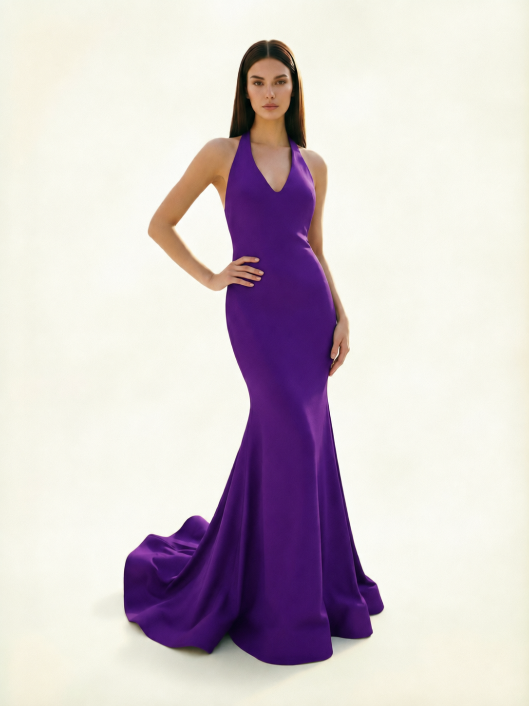 Halter Backless Mermaid Evening Gown