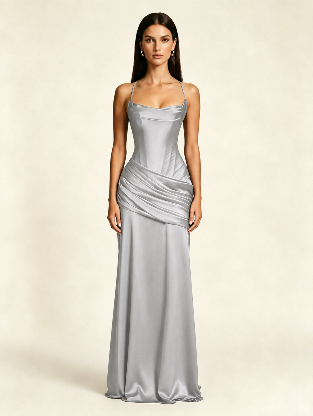 Corset Lace-up Back Draped Mermaid Formal Dress