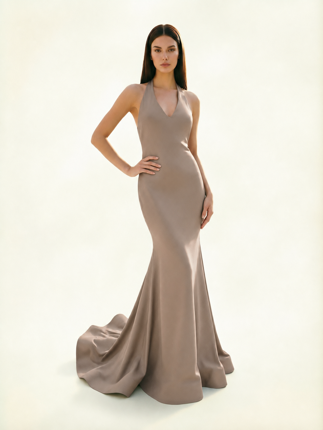 Halter Backless Mermaid Evening Gown