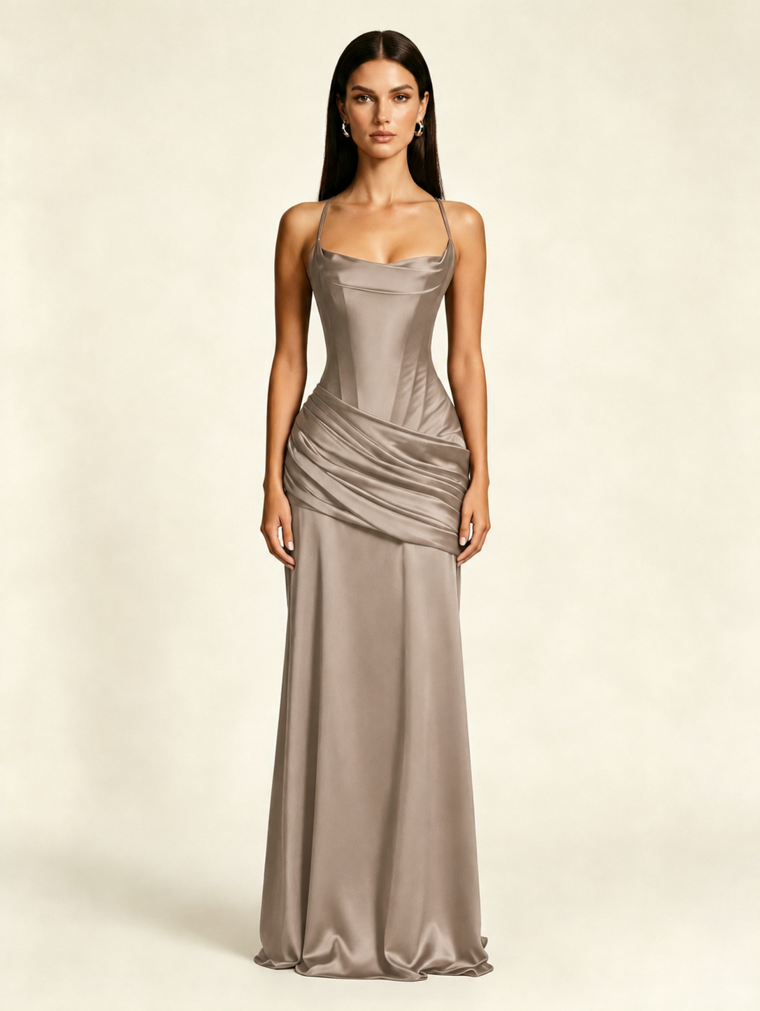 Corset Lace-up Back Draped Mermaid Formal Dress