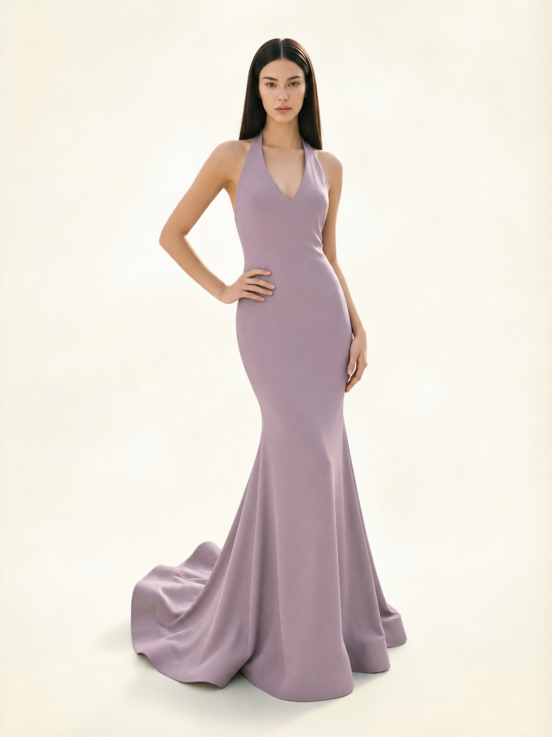 Halter Backless Mermaid Evening Gown