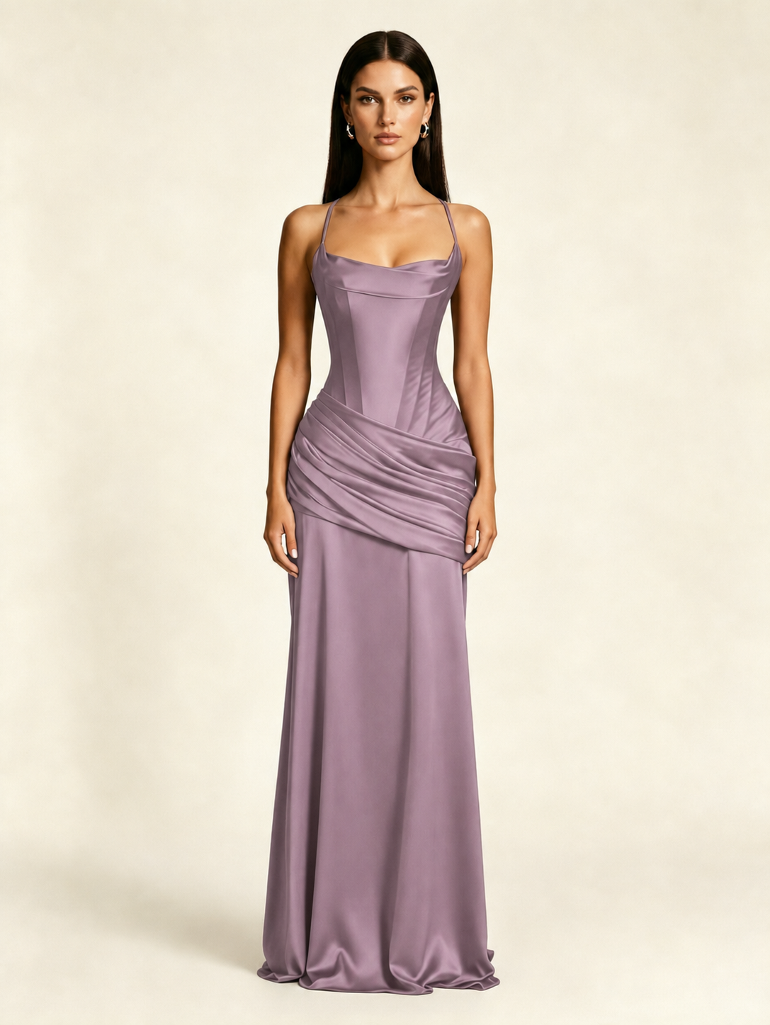Corset Lace-up Back Draped Mermaid Formal Dress