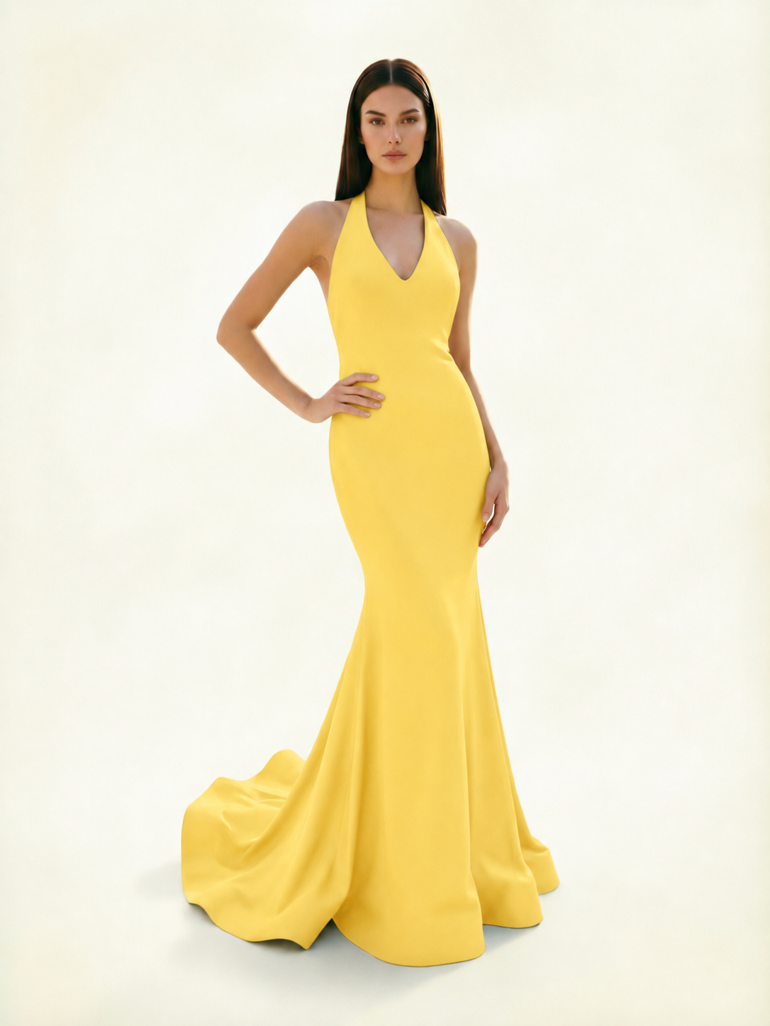 Halter Backless Mermaid Evening Gown