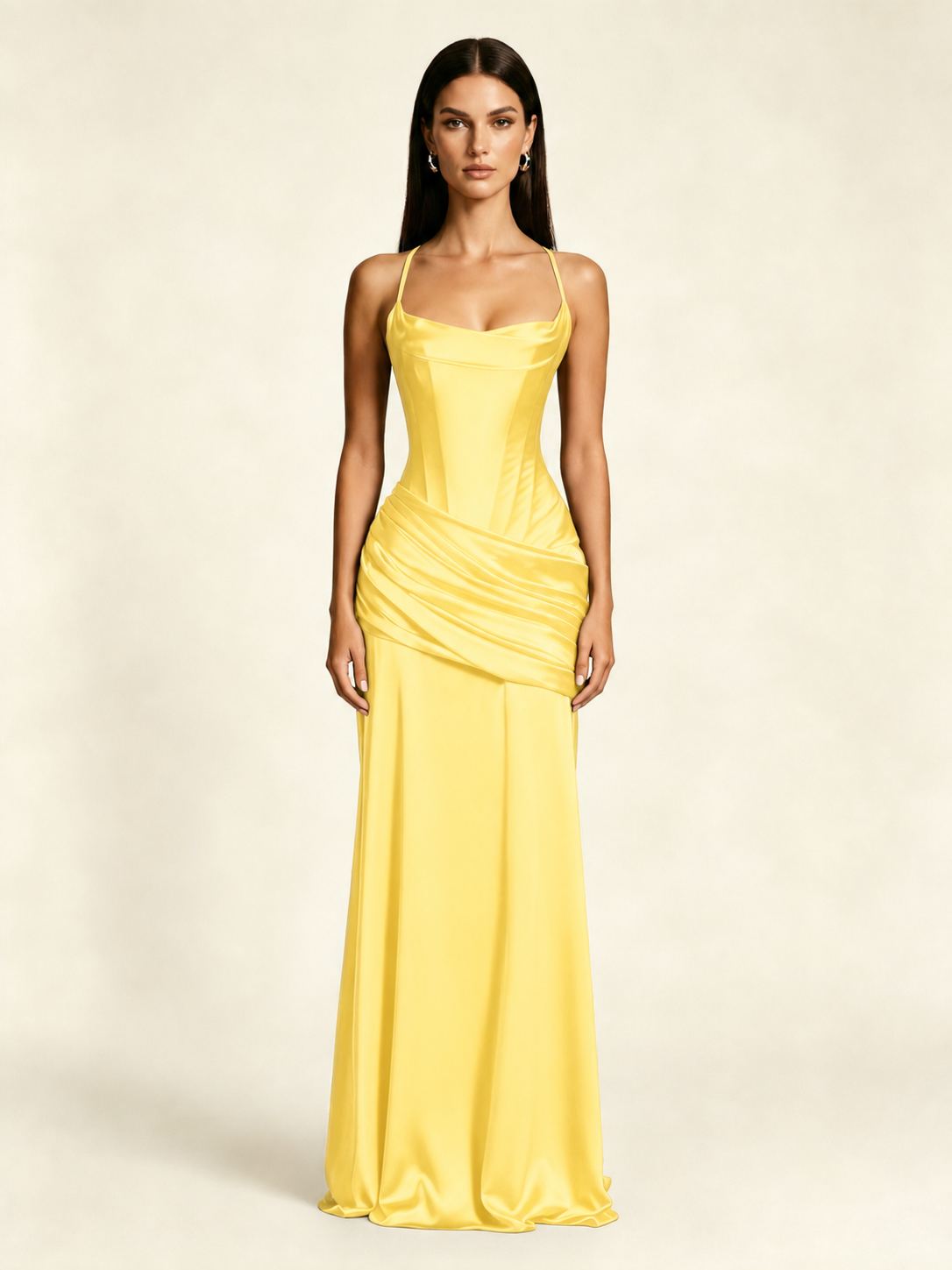 Corset Lace-up Back Draped Mermaid Formal Dress
