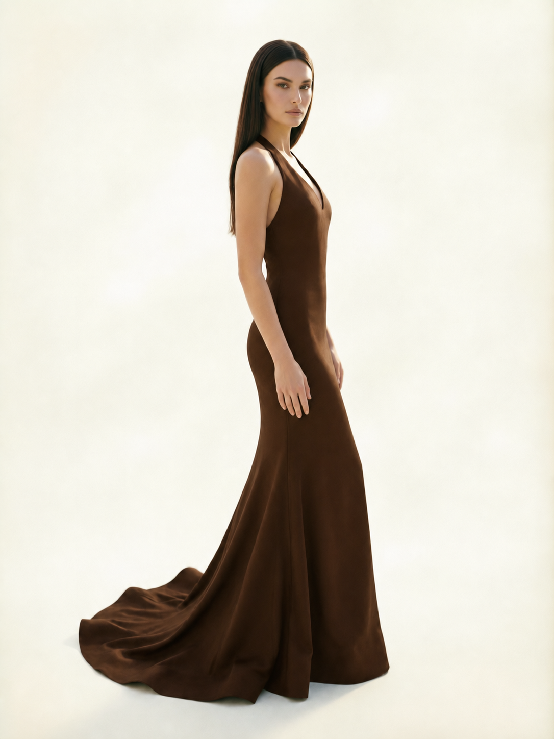 Halter Backless Mermaid Evening Gown