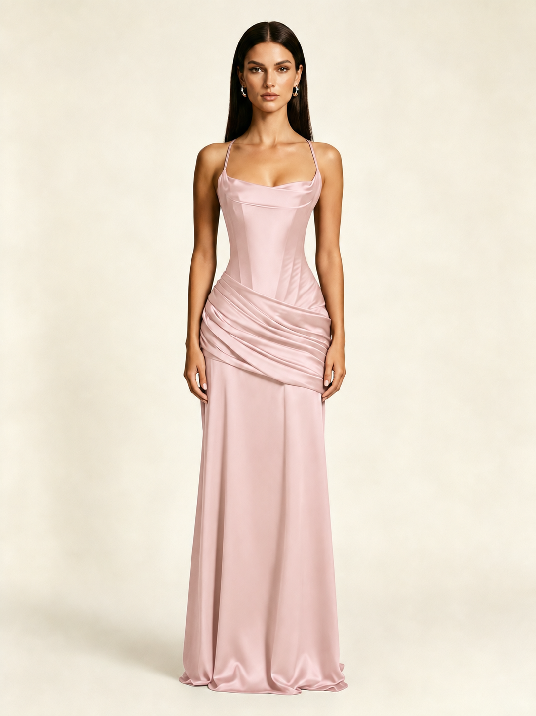 Corset Lace-up Back Draped Mermaid Formal Dress