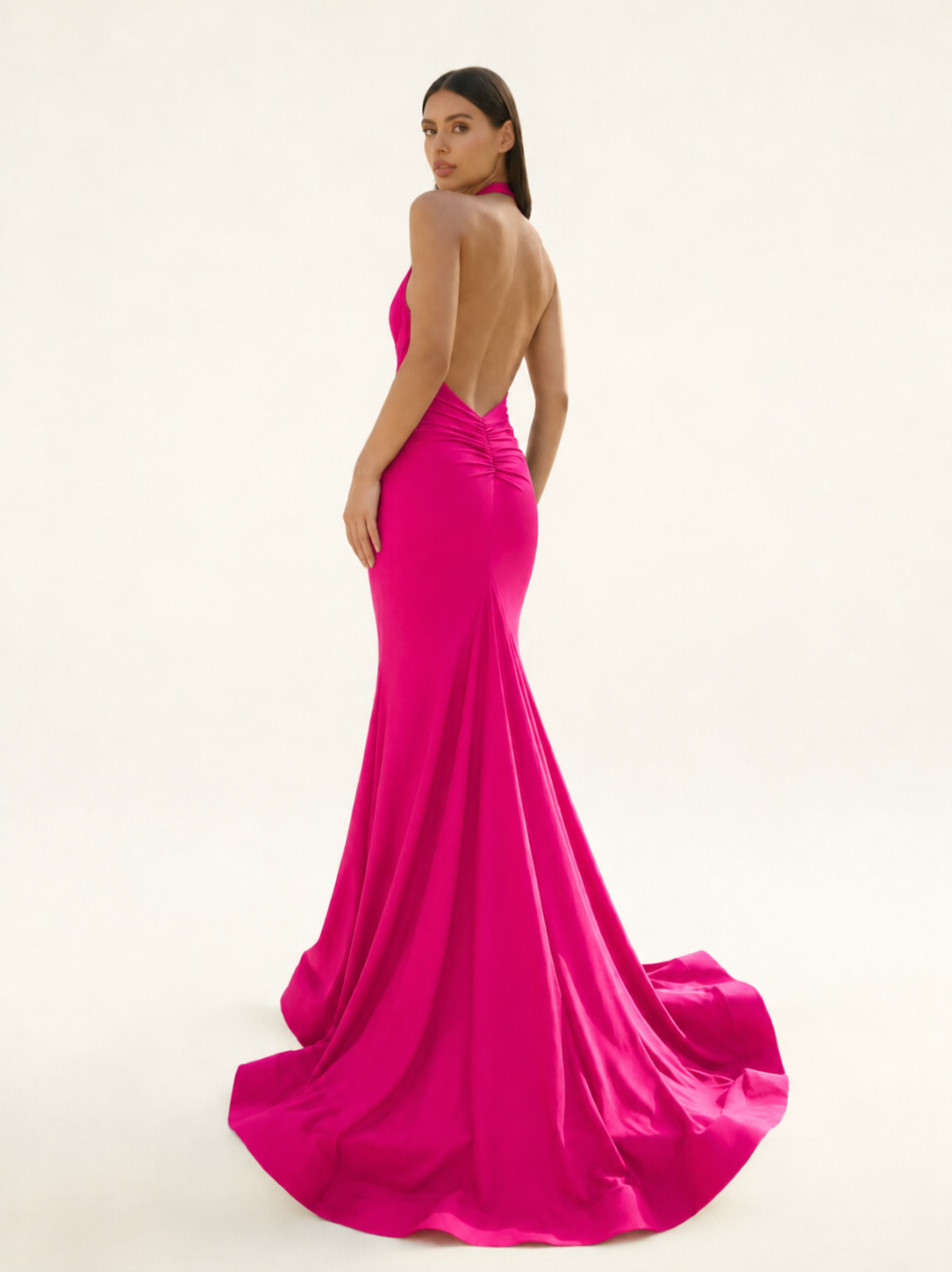 Halter Backless Mermaid Evening Gown