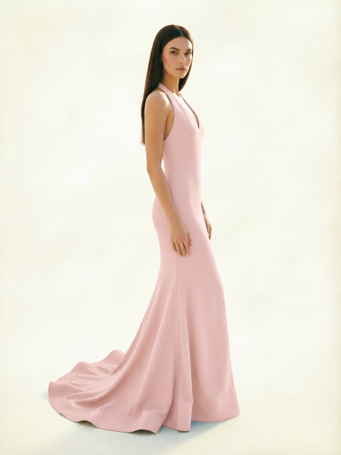 Halter Backless Mermaid Evening Gown
