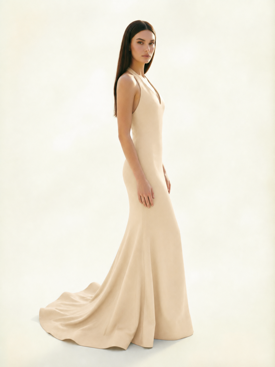 Halter Backless Mermaid Evening Gown