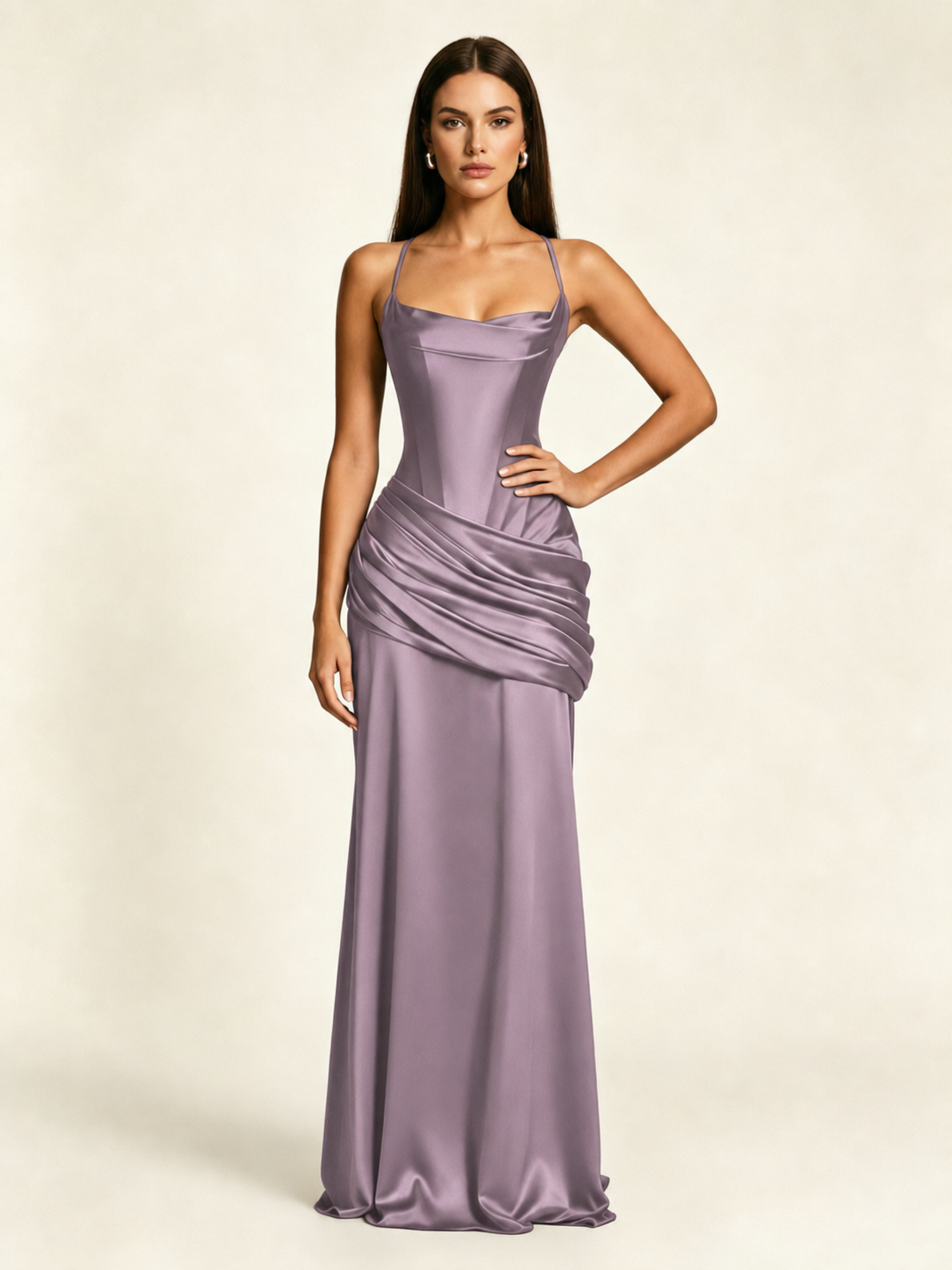 Corset Lace-up Back Draped Mermaid Formal Dress