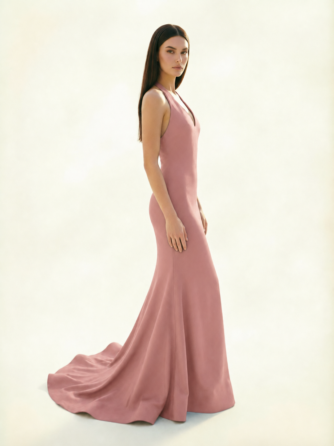 Halter Backless Mermaid Evening Gown