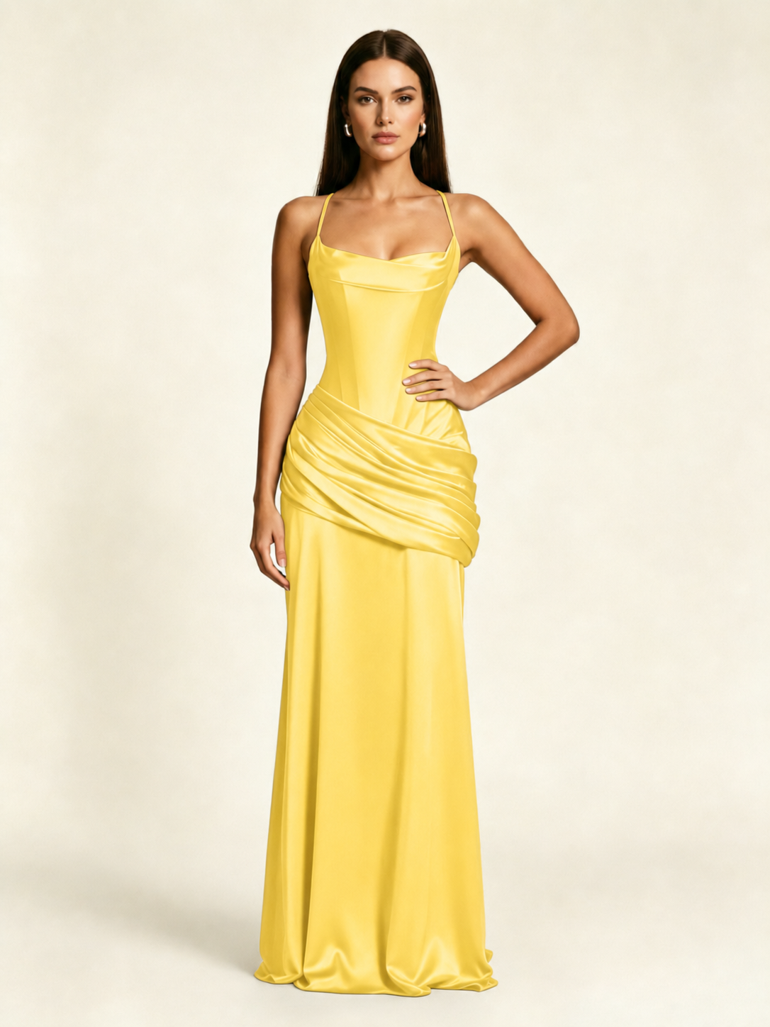 Corset Lace-up Back Draped Mermaid Formal Dress