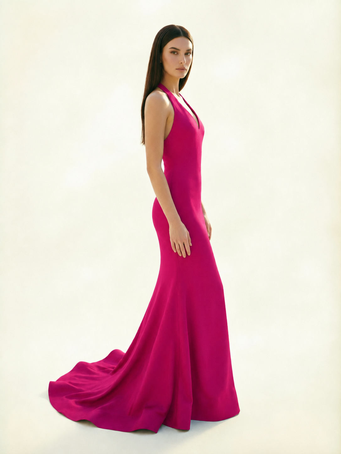 Halter Backless Mermaid Evening Gown