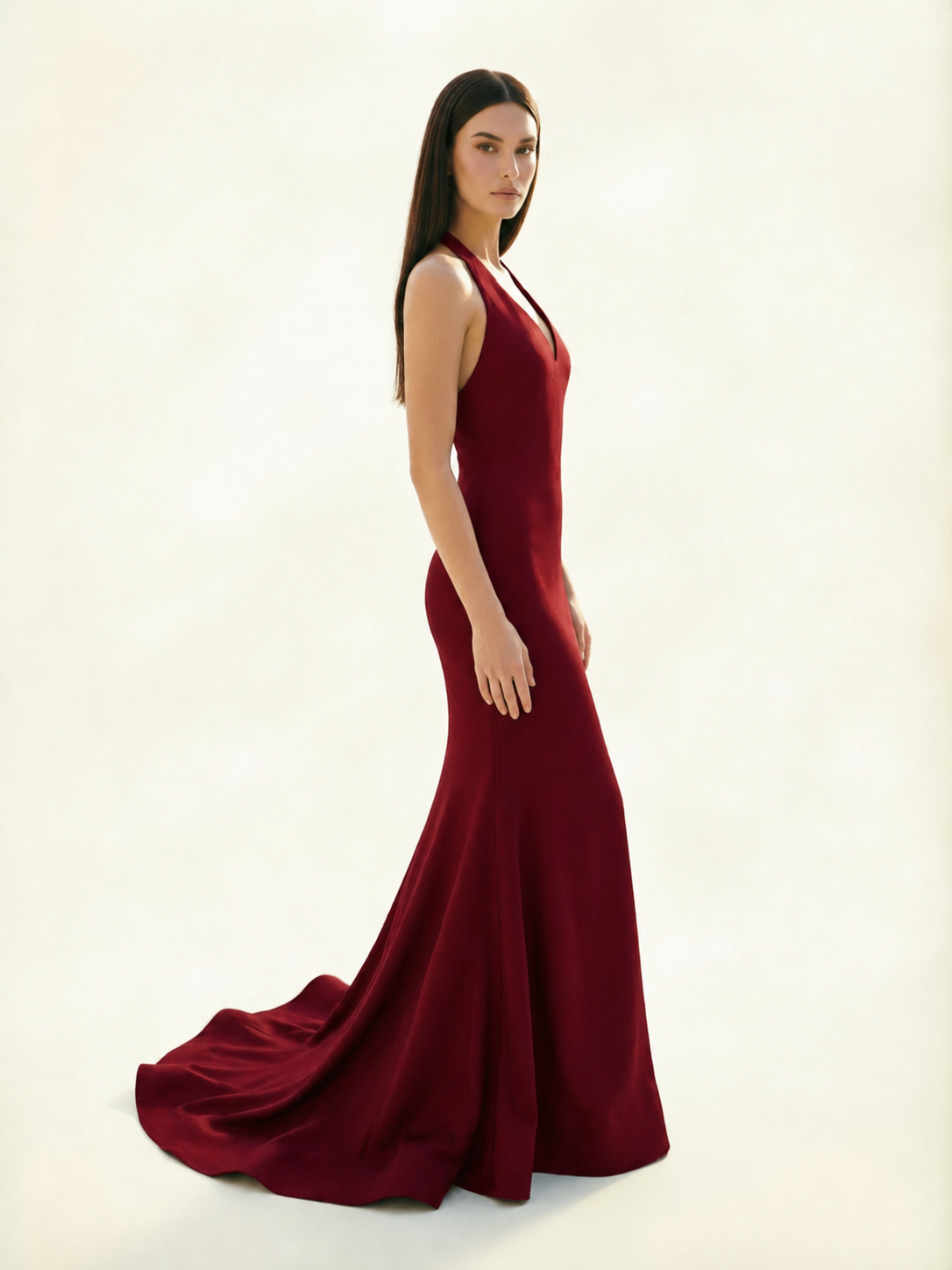 Halter Backless Mermaid Evening Gown