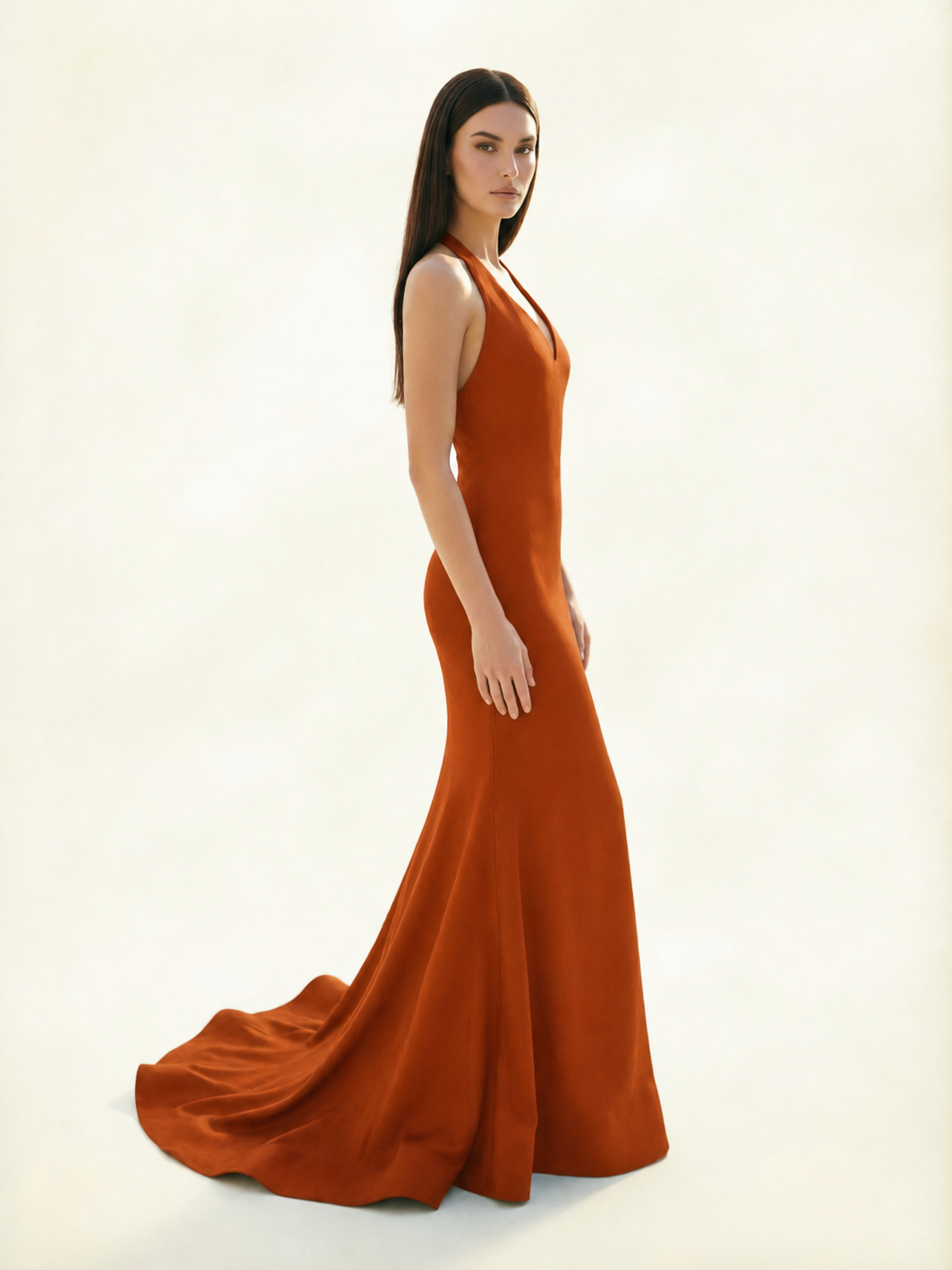 Halter Backless Mermaid Evening Gown