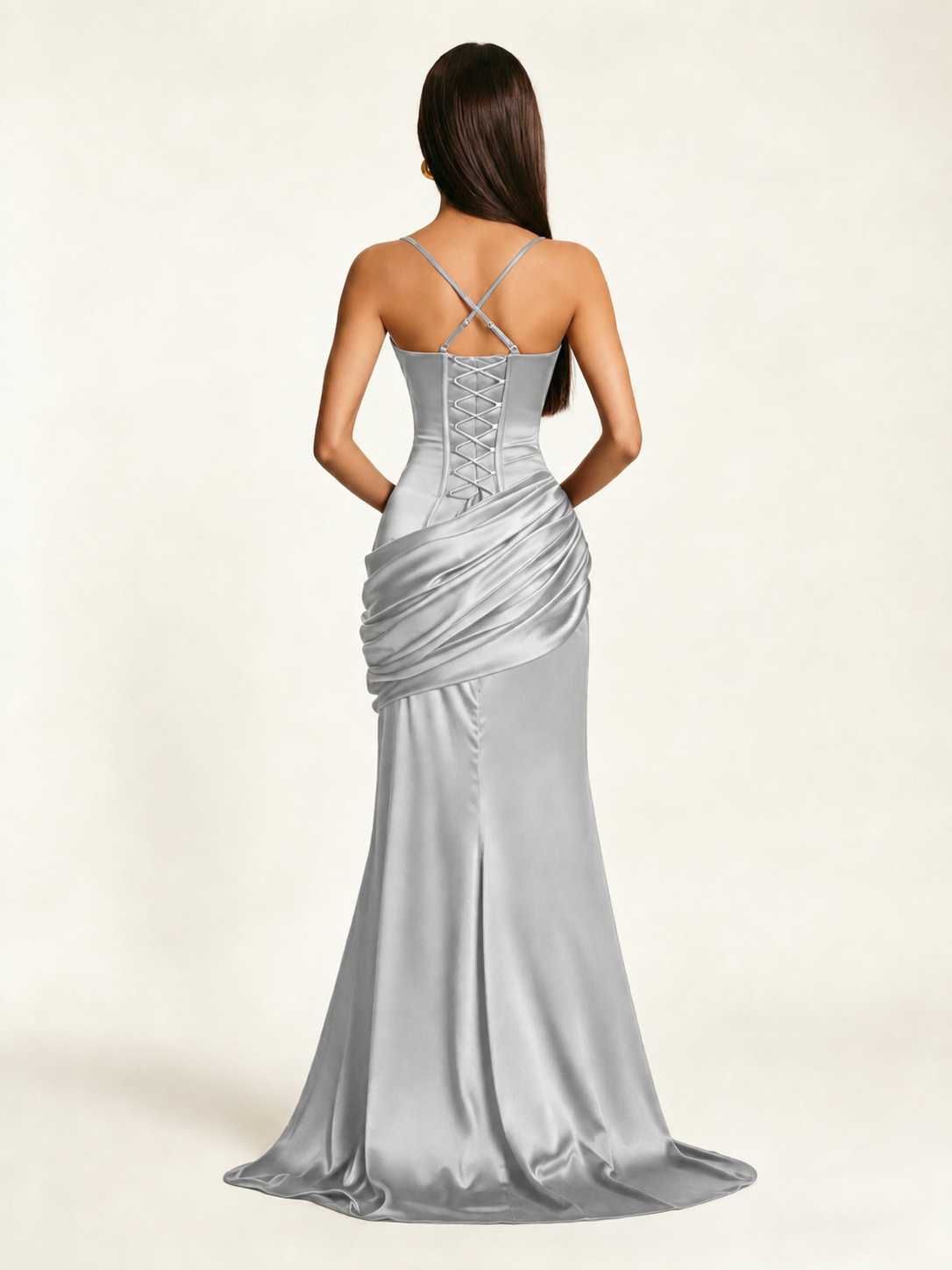 Corset Lace-up Back Draped Mermaid Formal Dress