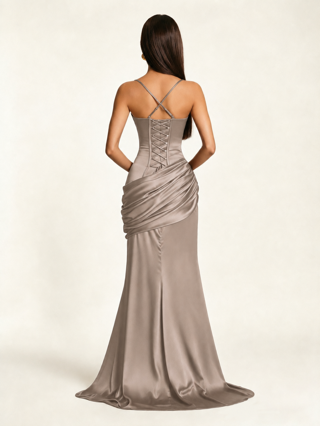 Corset Lace-up Back Draped Mermaid Formal Dress