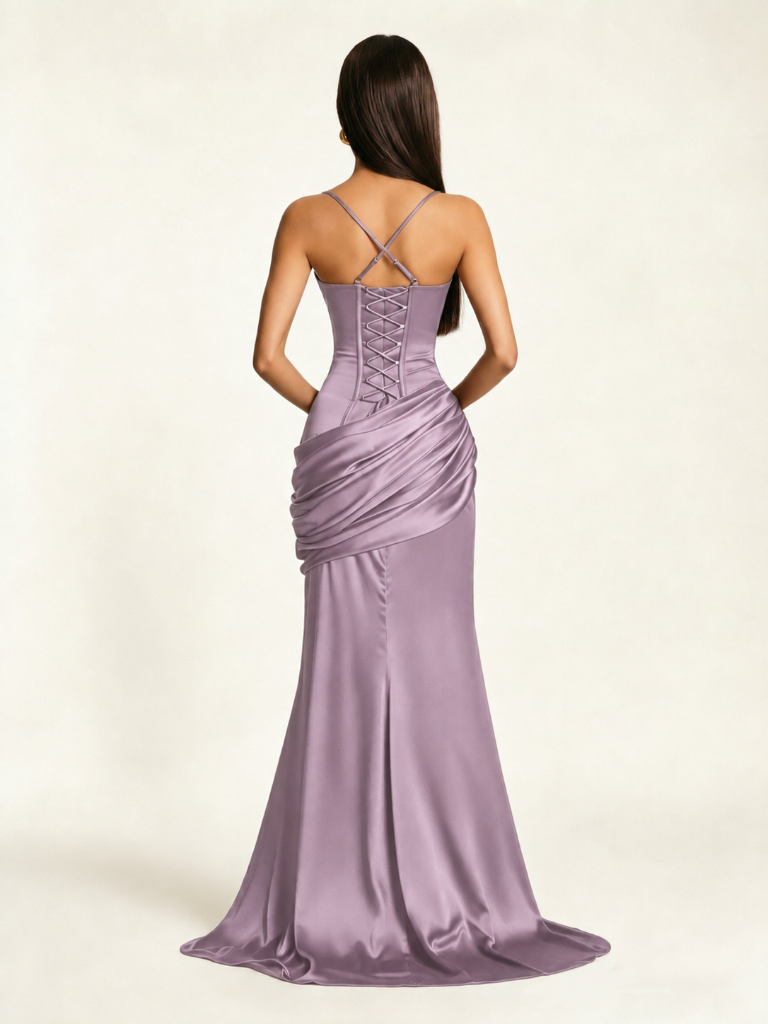 Corset Lace-up Back Draped Mermaid Formal Dress