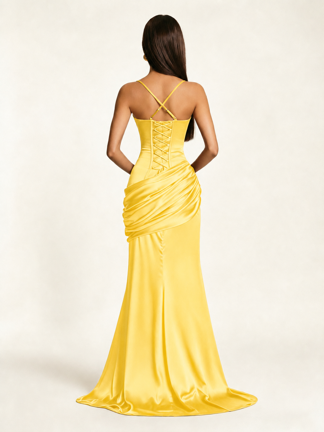 Corset Lace-up Back Draped Mermaid Formal Dress