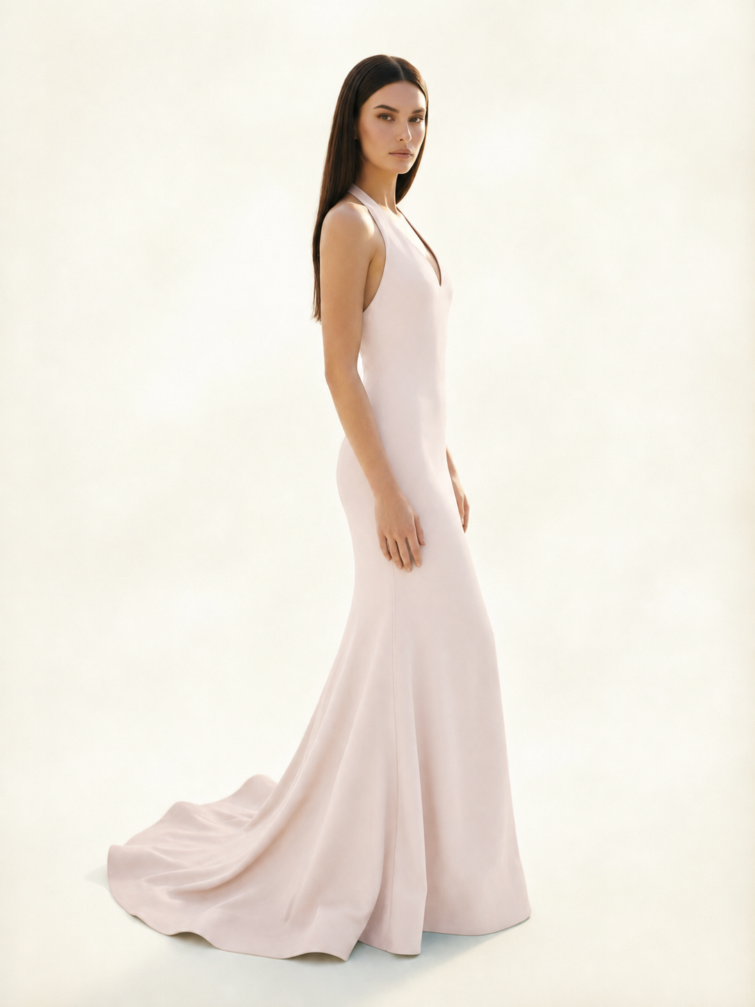 Halter Backless Mermaid Evening Gown