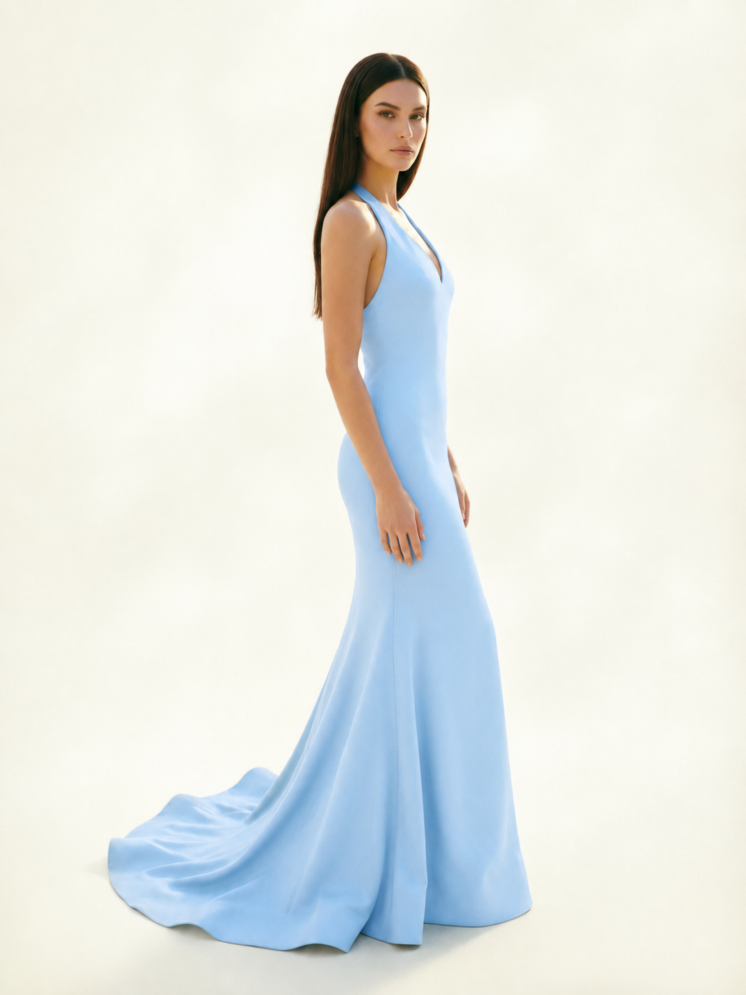 Halter Backless Mermaid Evening Gown