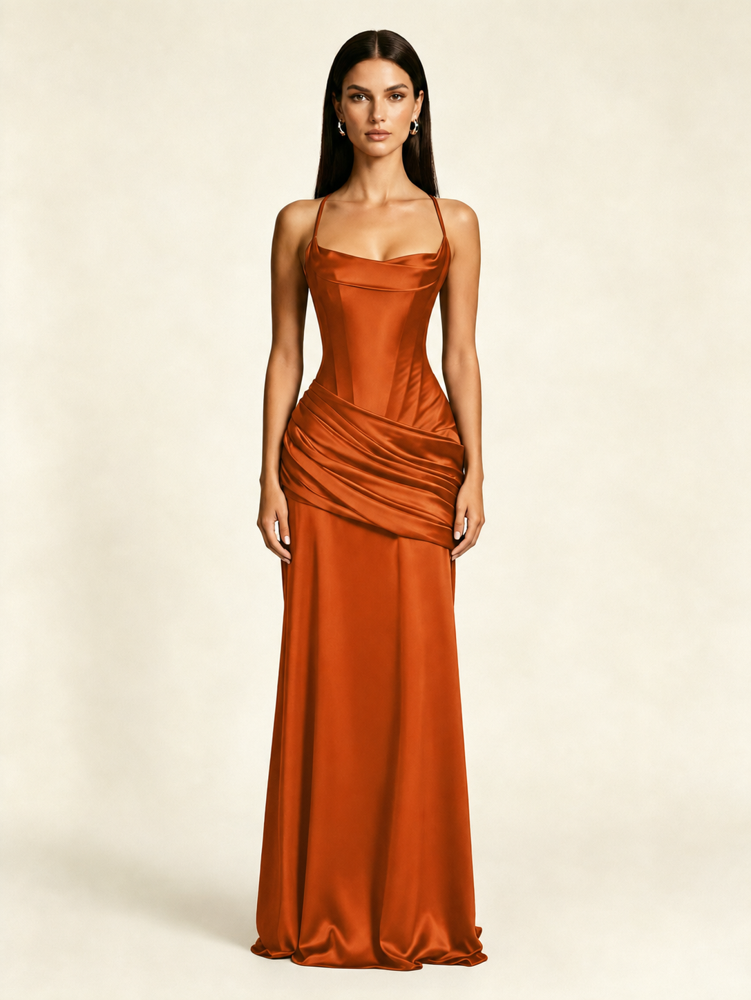Corset Lace-up Back Draped Mermaid Formal Dress