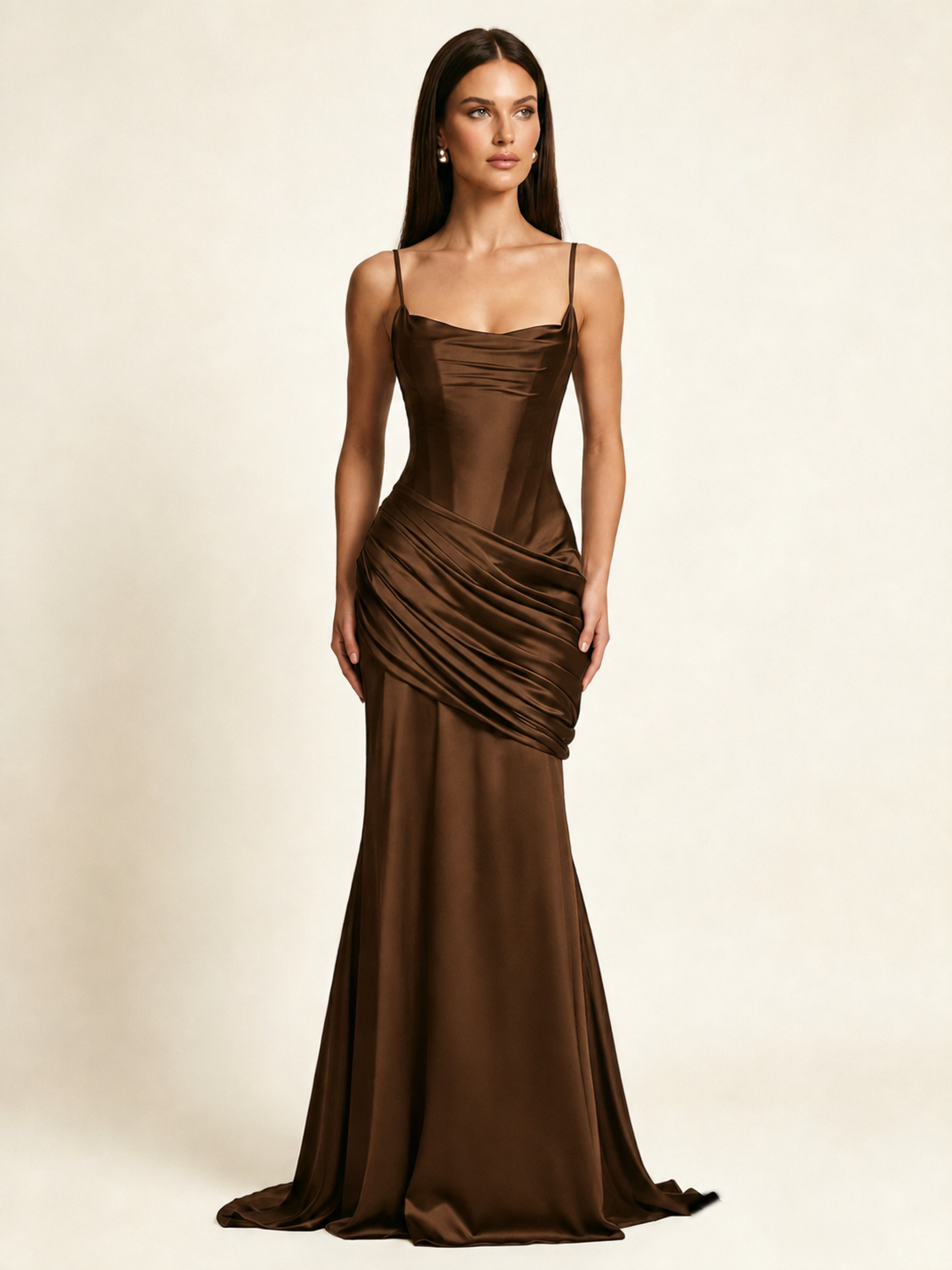 Corset Lace-up Back Draped Mermaid Formal Dress