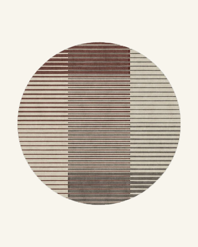 Modern Geometric Striped Round Area Rug