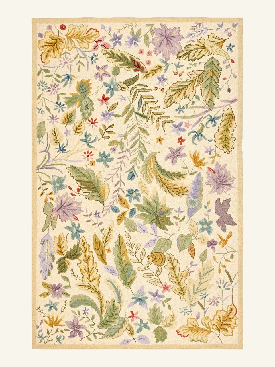 Botanical Floral Hand-Tufted Wool Blend Area Rug
