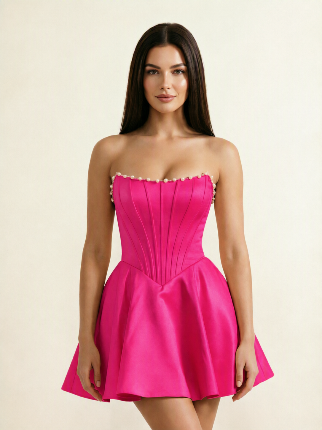 Strapless Corset Satin Short Homecoming Dress