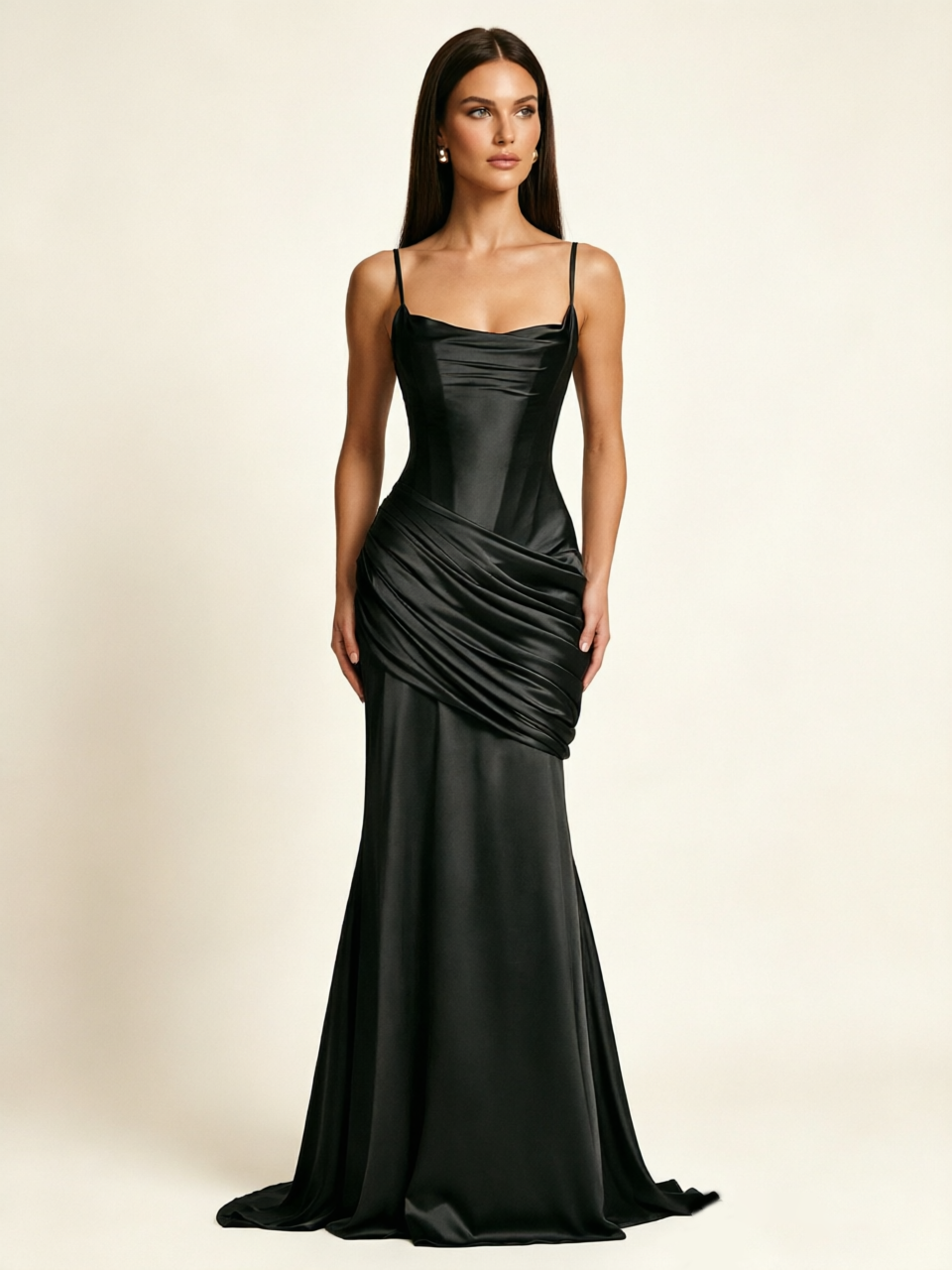 Corset Lace-up Back Draped Mermaid Formal Dress