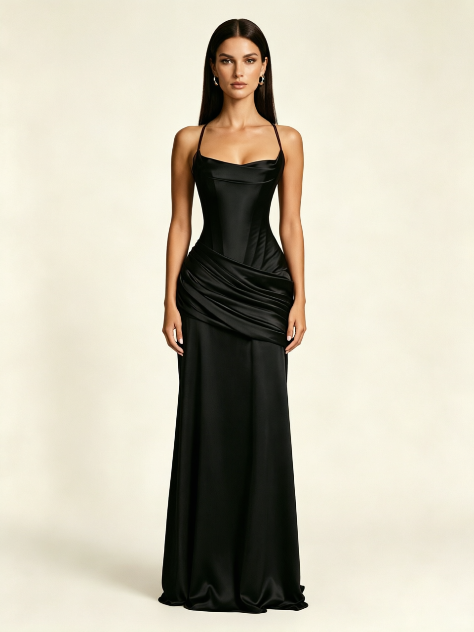 Corset Lace-up Back Draped Mermaid Formal Dress
