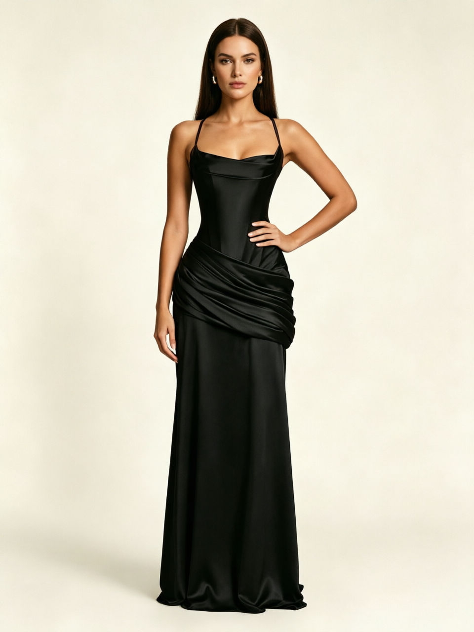 Corset Lace-up Back Draped Mermaid Formal Dress