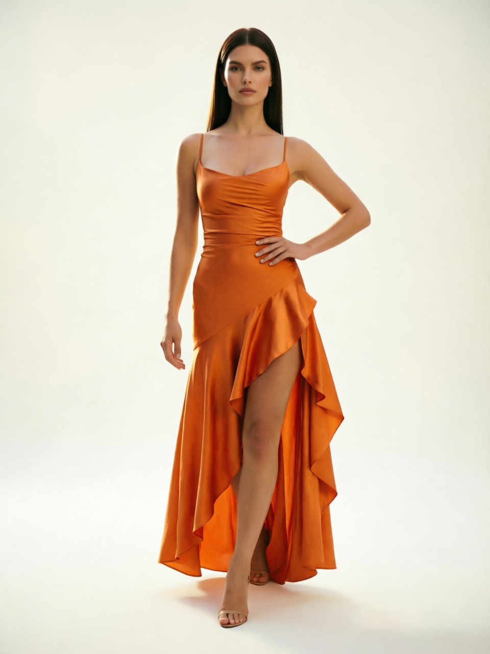 Lace-edged high-waisted strapless backless dress with pleated hem