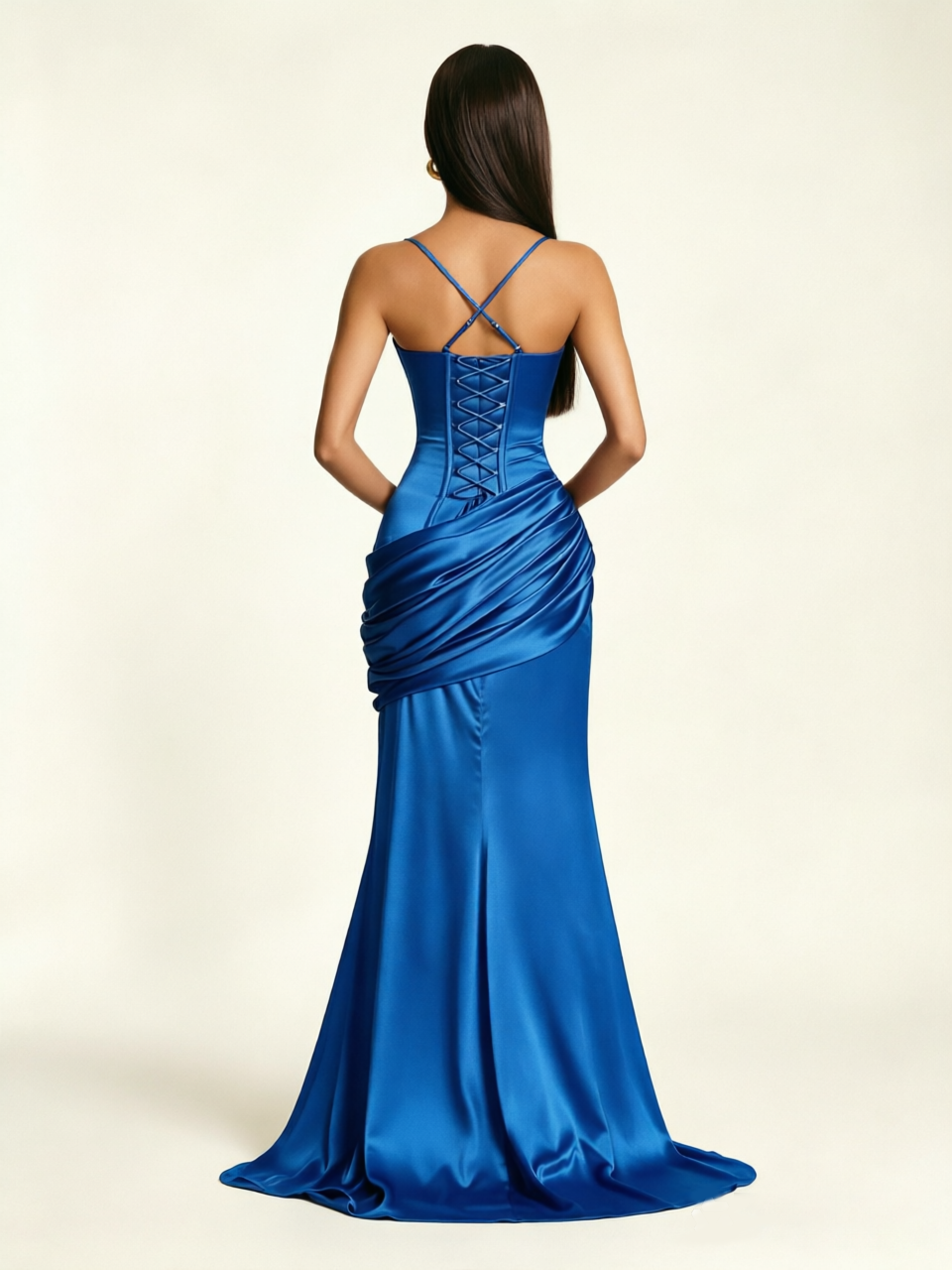 Corset Lace-up Back Draped Mermaid Formal Dress