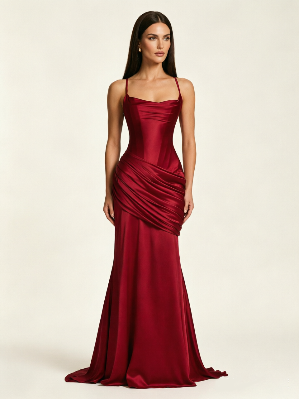 Corset Lace-up Back Draped Mermaid Formal Dress