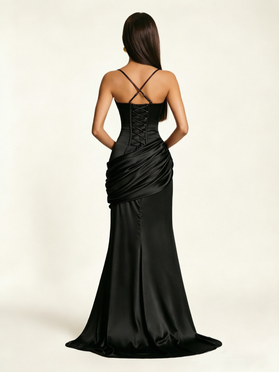 Corset Lace-up Back Draped Mermaid Formal Dress