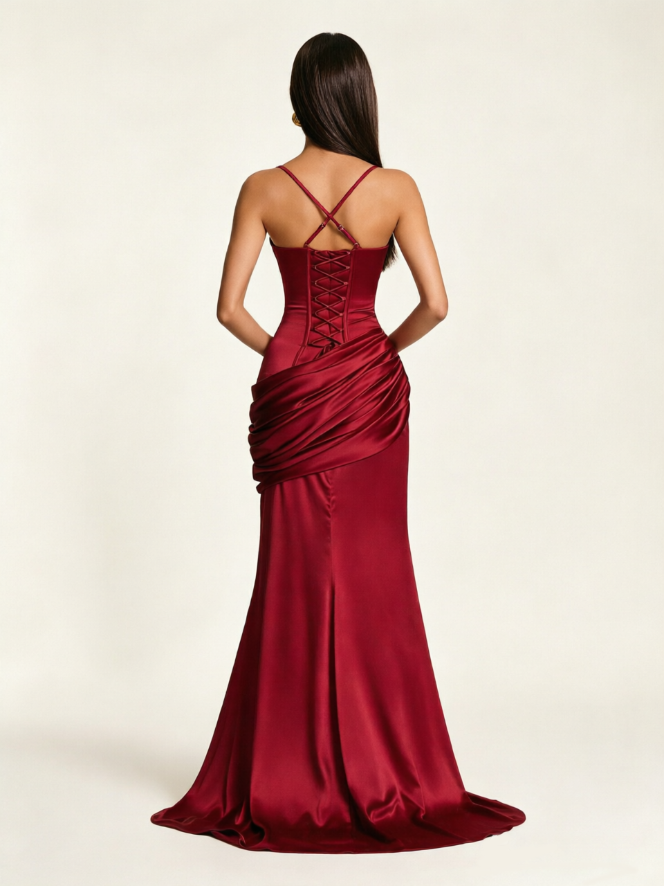Corset Lace-up Back Draped Mermaid Formal Dress