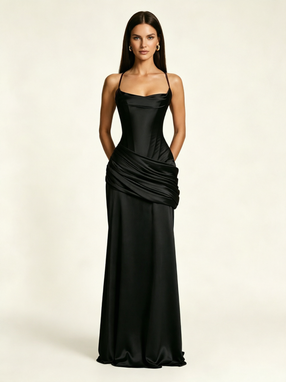 Corset Lace-up Back Draped Mermaid Formal Dress
