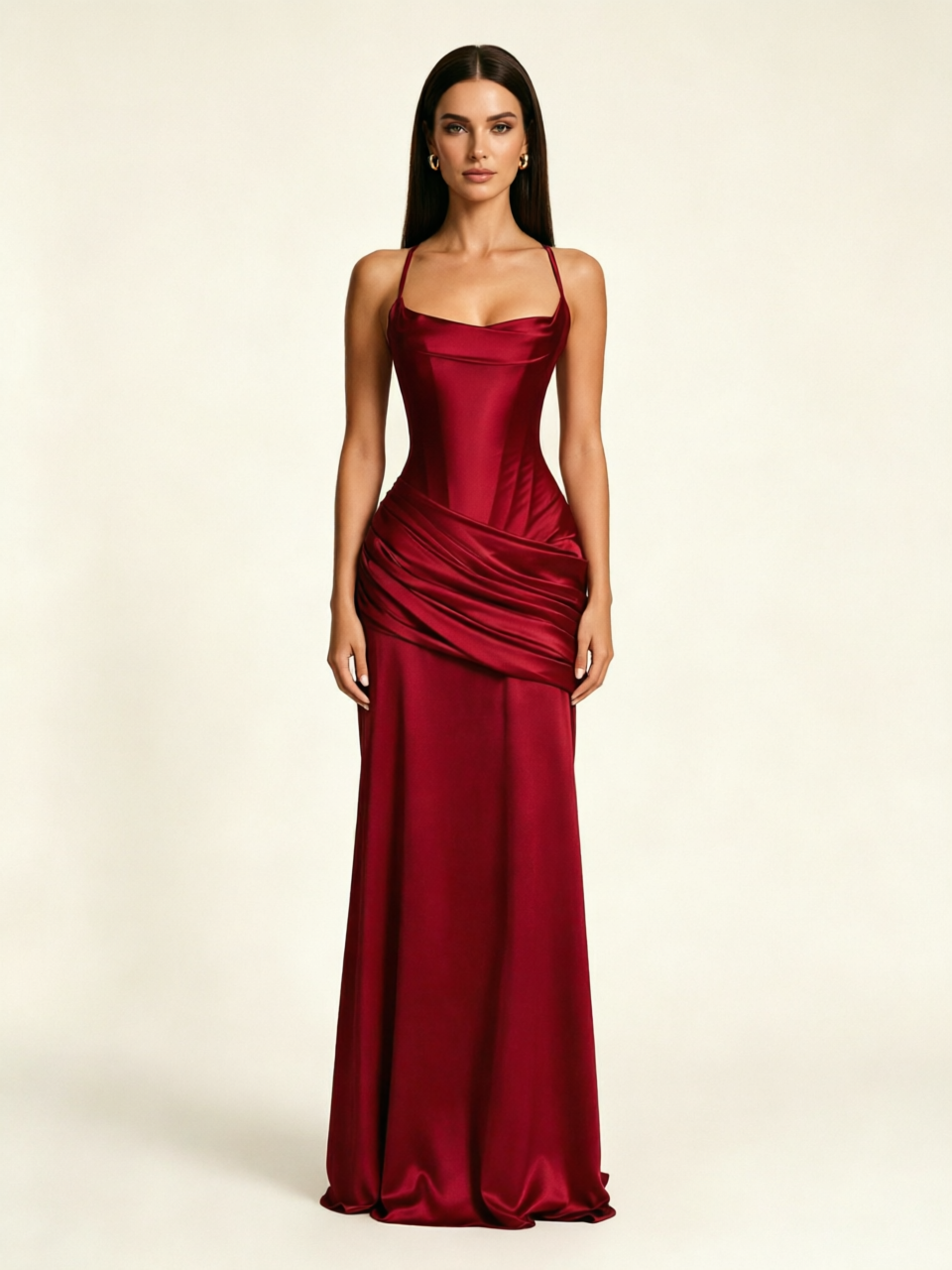 Corset Lace-up Back Draped Mermaid Formal Dress