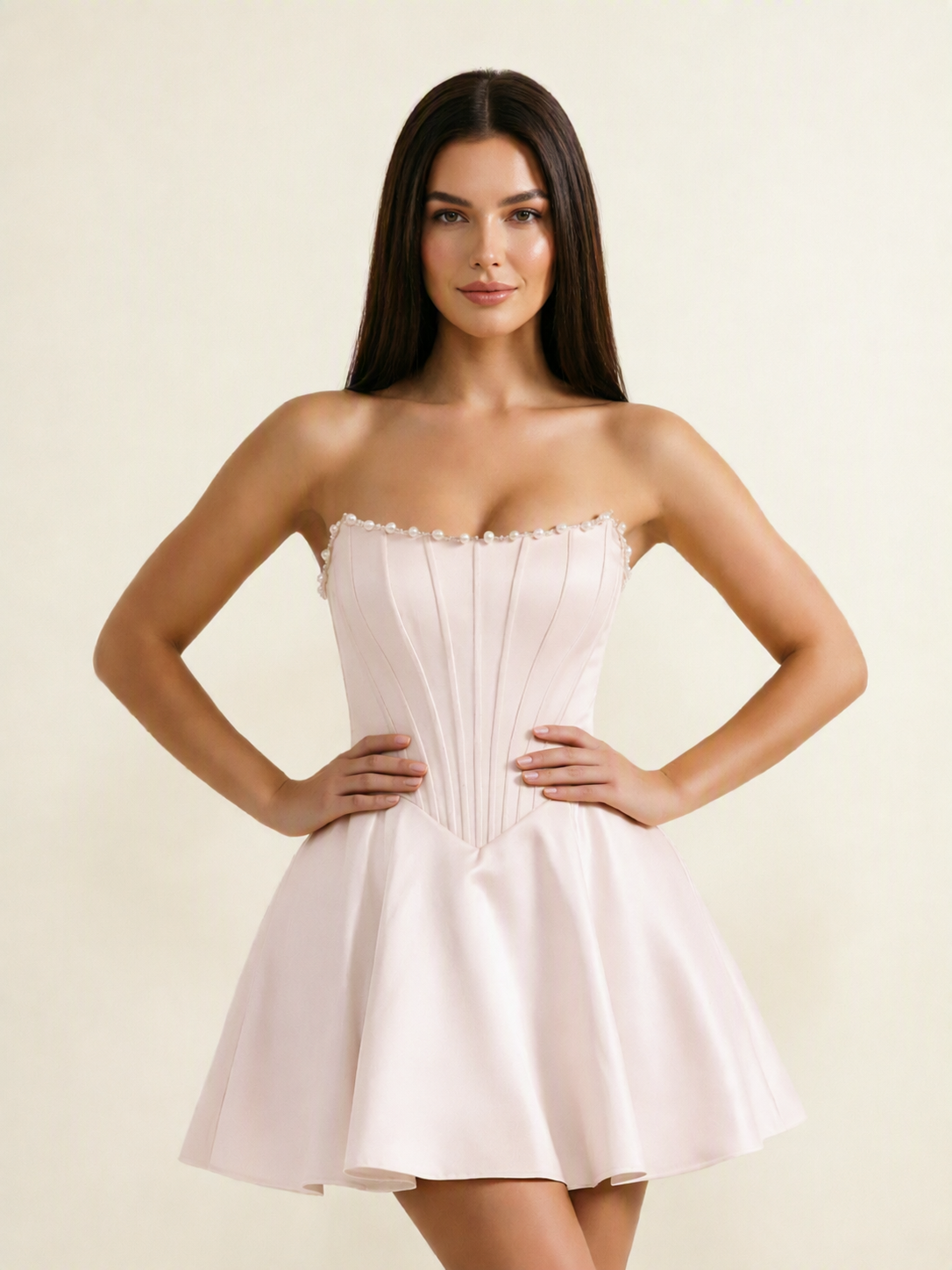 Strapless Corset Satin Short Homecoming Dress