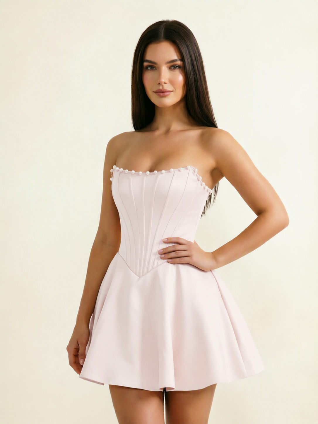 Strapless Corset Satin Short Homecoming Dress