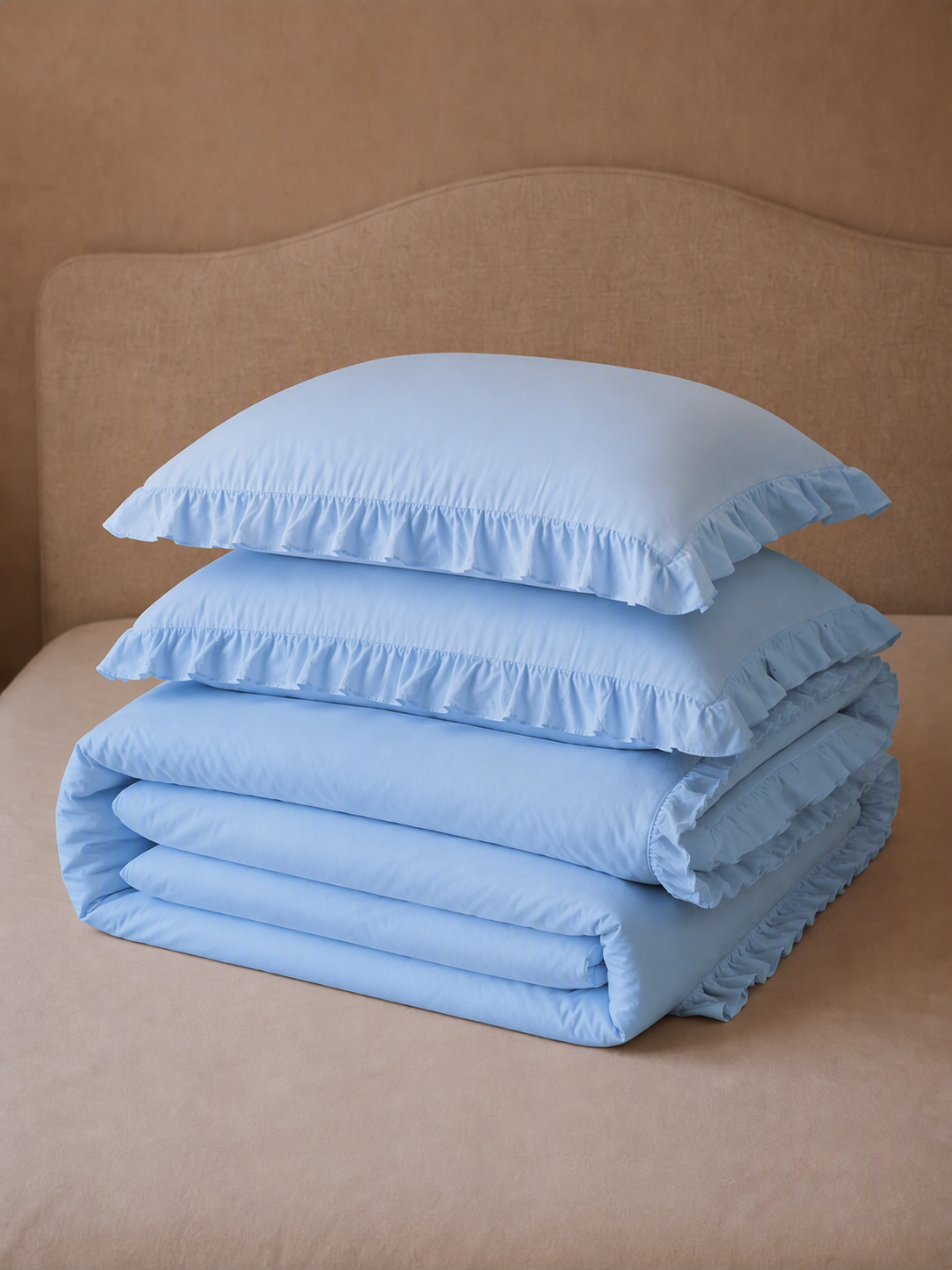 Romantic Ruffle Trim Pure Cotton Bedding Set