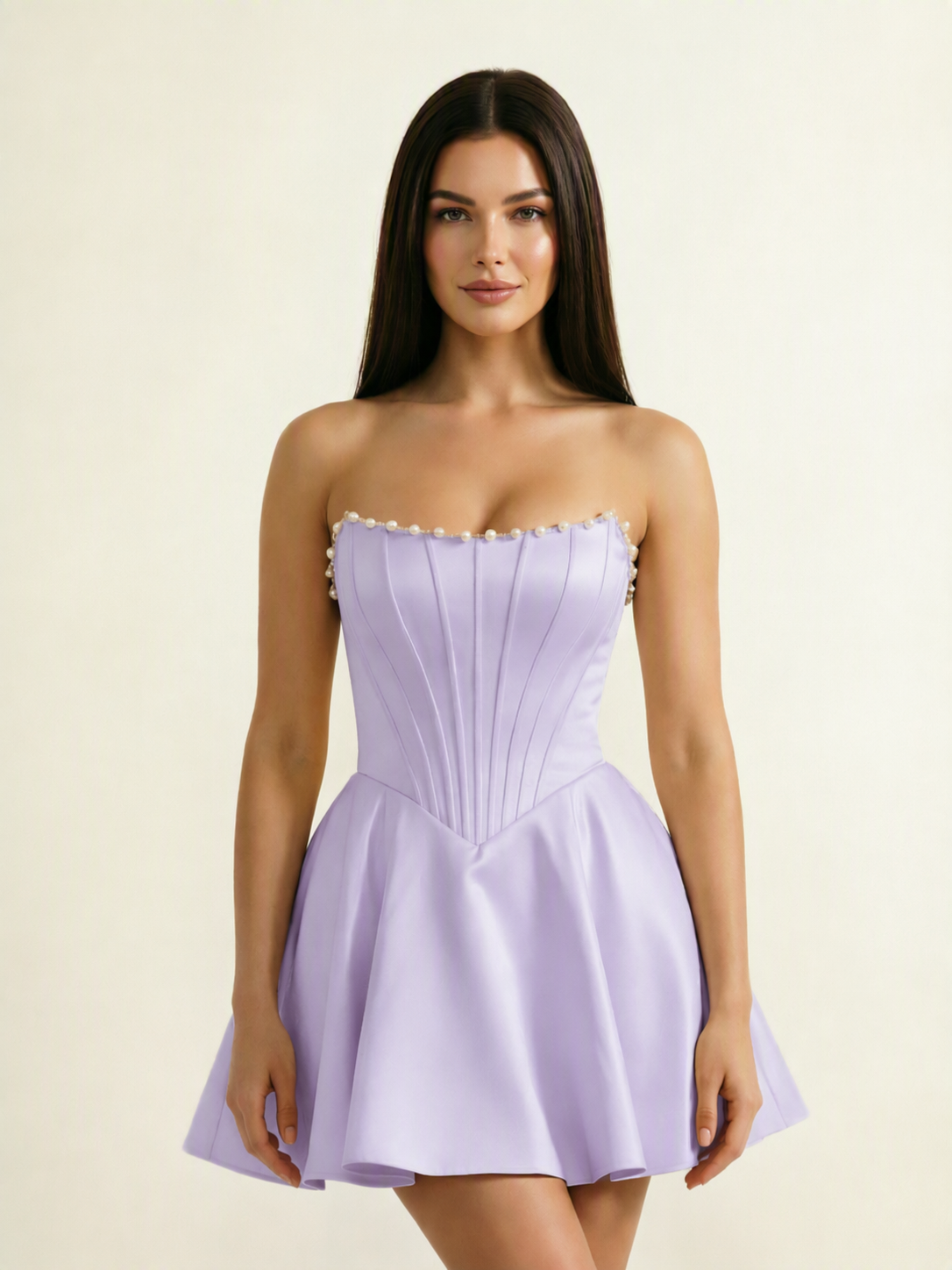 Strapless Corset Satin Short Homecoming Dress