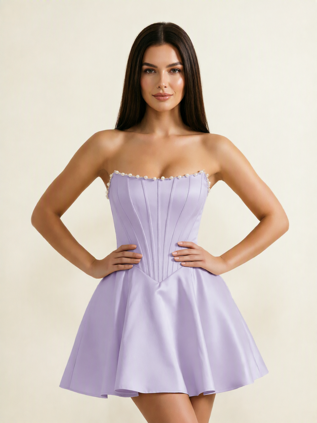 Strapless Corset Satin Short Homecoming Dress