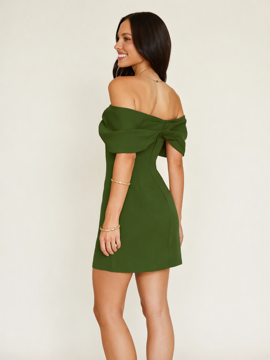 Off Shoulder Bow Bodycon Mini Cocktail Dress