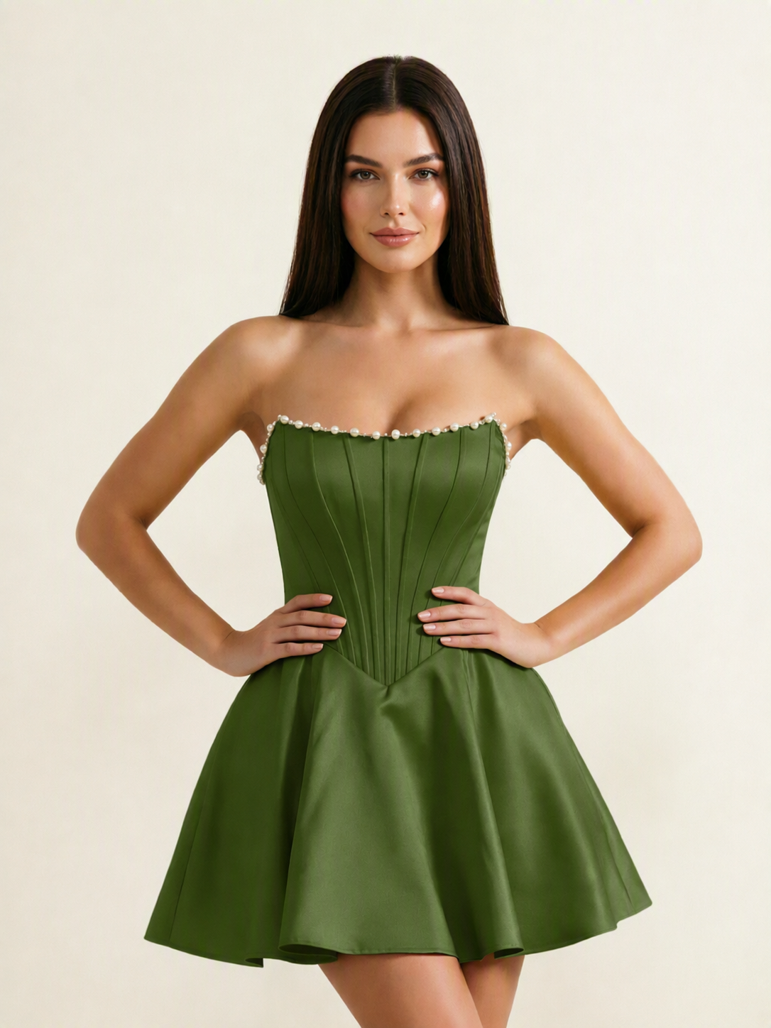 Strapless Corset Satin Short Homecoming Dress