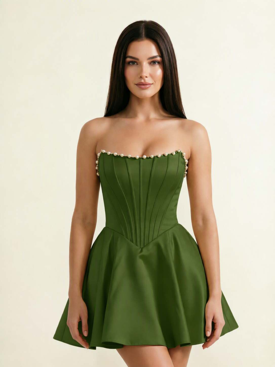 Strapless Corset Satin Short Homecoming Dress