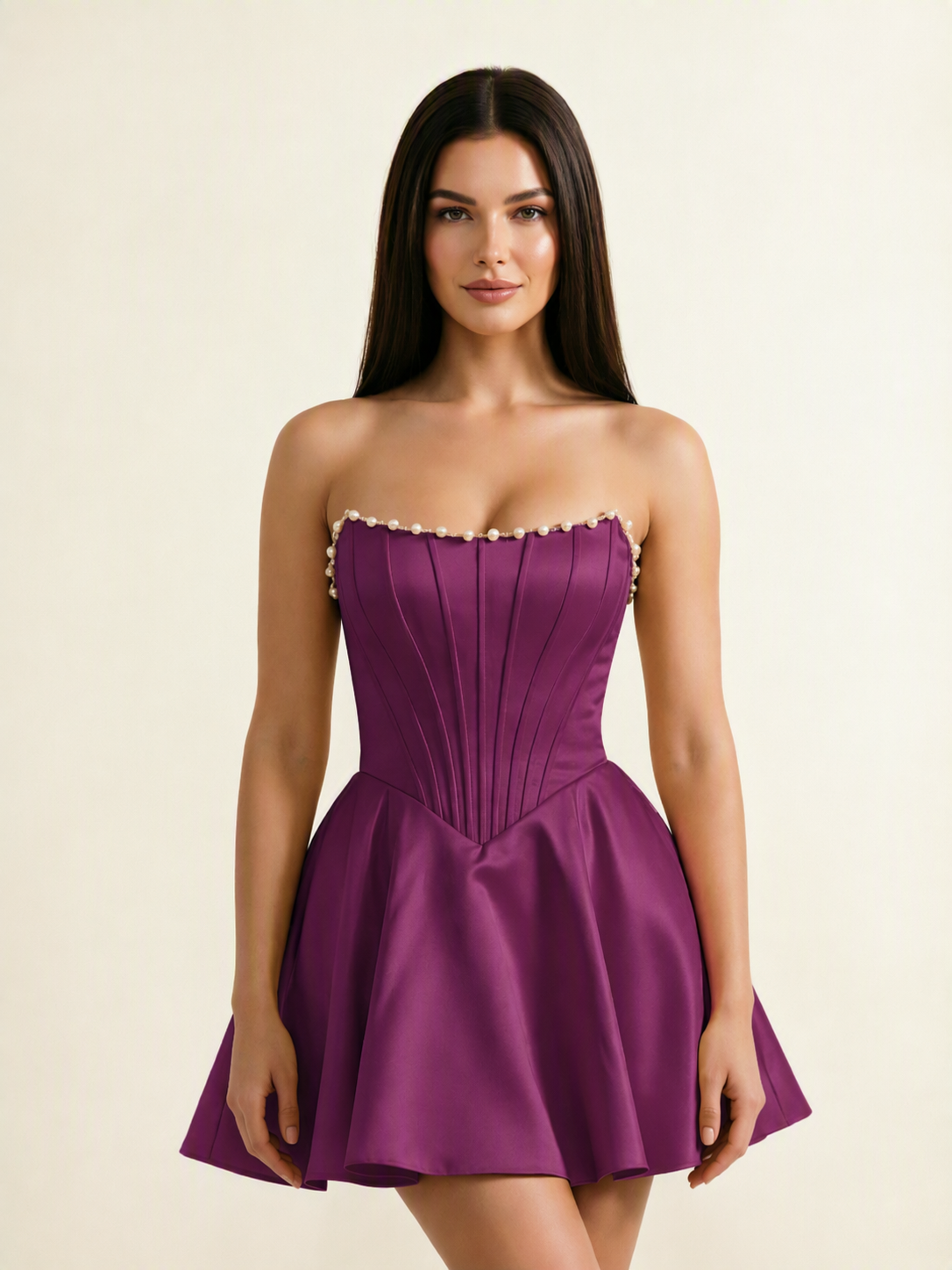 Strapless Corset Satin Short Homecoming Dress